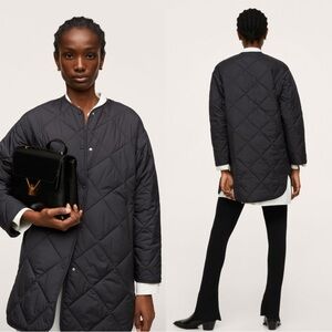 Mango Black Quilted Jacket